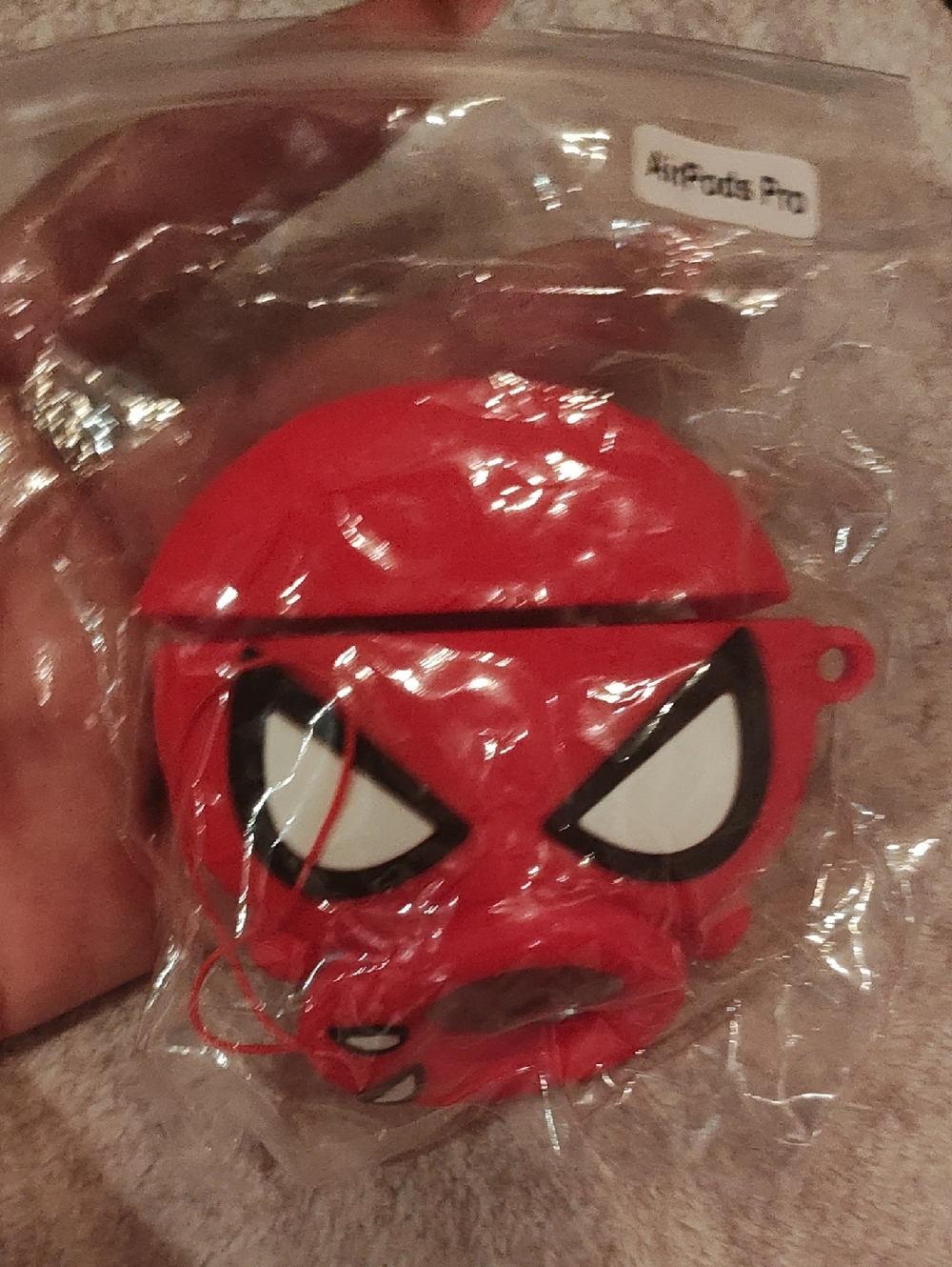Spider-Man AirPods Pro Case | Red Silicone Marvel Superhero Cover w/ Keychain |